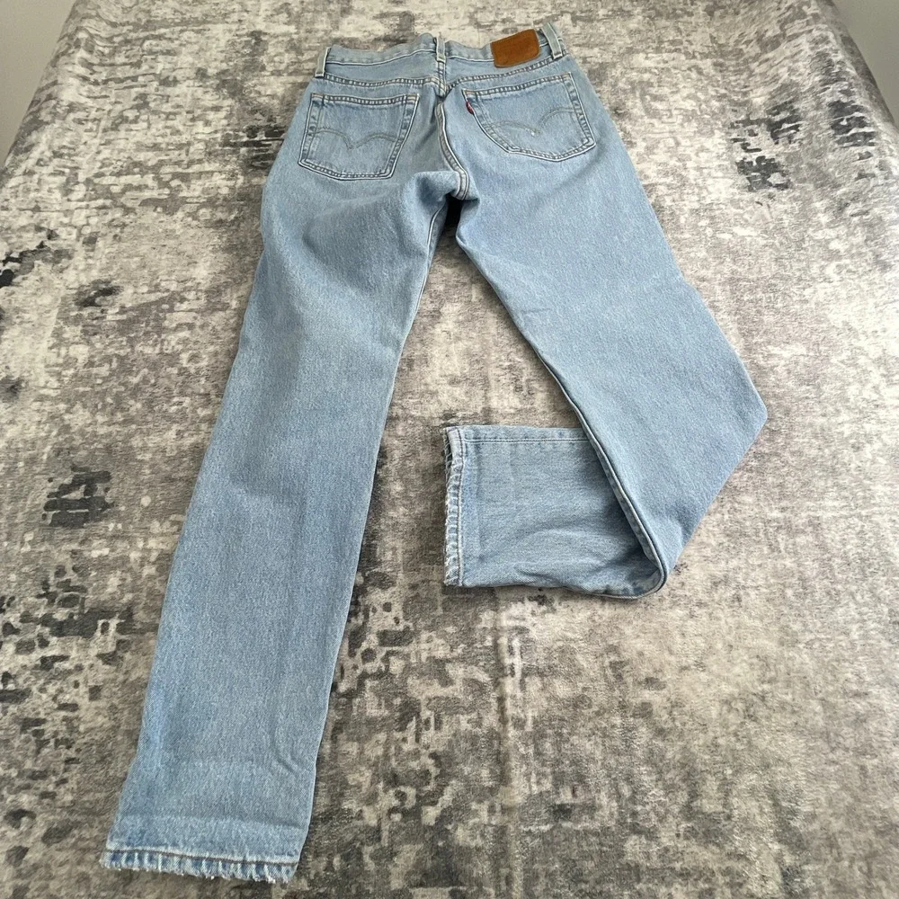 Levi's Mens W28 L30 501 Original Fit Distressed Jeans Light Blue Denim Ripped
